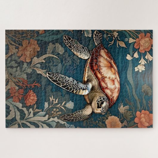 Mooie Onderwater Zee Schildpad Legpuzzel (Horizontaal)