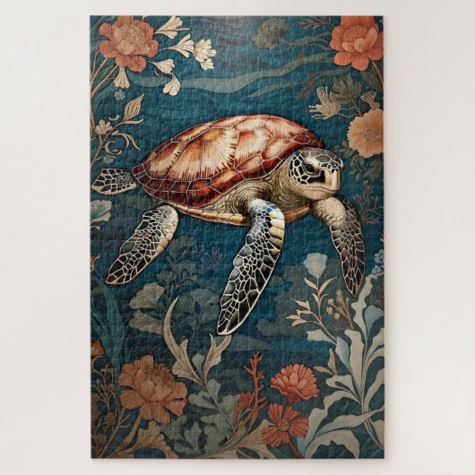 Mooie Onderwater Zee Schildpad Legpuzzel (Verticaal)
