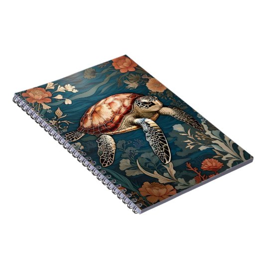 Mooie Onderwater Zee Schildpad Notitieboek (Rechterzijde)