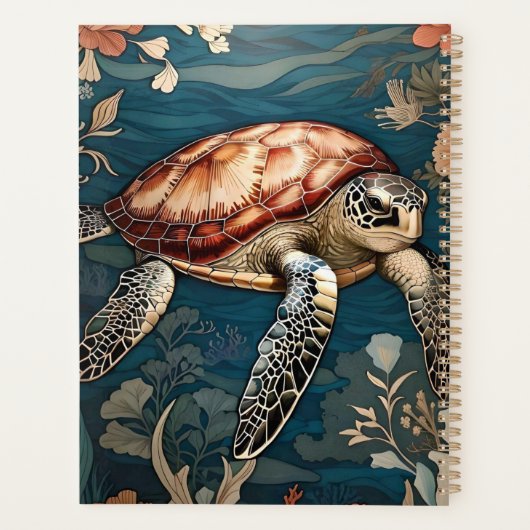 Mooie Onderwater Zee Schildpad Planner (Achterkant)