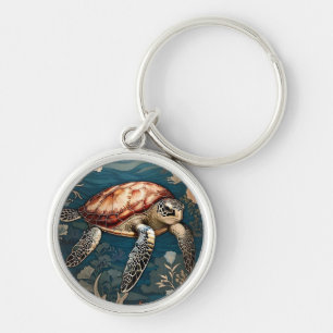 Mooie Onderwater Zee Schildpad Sleutelhanger