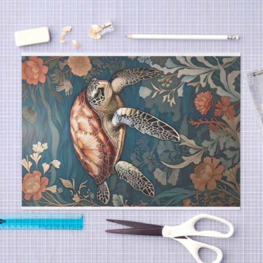 Mooie Onderwater Zee Schildpad Tissuepapier (Craft)