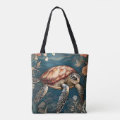 Mooie Onderwater Zee Schildpad Tote Bag (Achterkant)