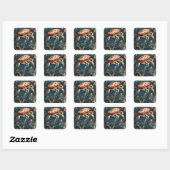 Mooie Onderwater Zee Schildpad Vierkante Sticker (Vel)