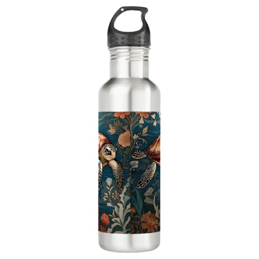 Mooie Onderwater Zee Schildpad Waterfles (Voorkant)