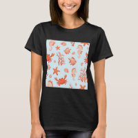 Mooie onderwaterpatroon met zeedieren, krab, ster