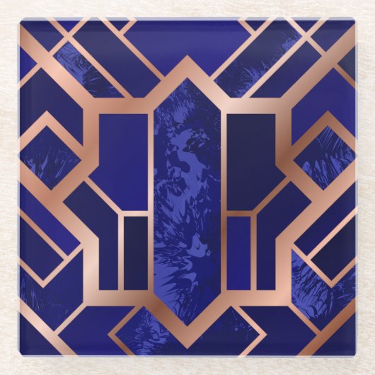 Mooie Onderzetters met blauw-Violet glas (Voorkant)