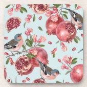 Mooie Onderzetters - vogels - Pomegranaten - Gifte (Voorkant)