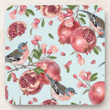 Mooie Onderzetters - vogels - Pomegranaten - Gifte