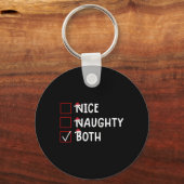 Mooie ondeugende beide Schattigee kerst Sleutelhanger (Voorkant)