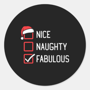 Mooie ondeugende lijst Fabulous Christmas Ronde Sticker