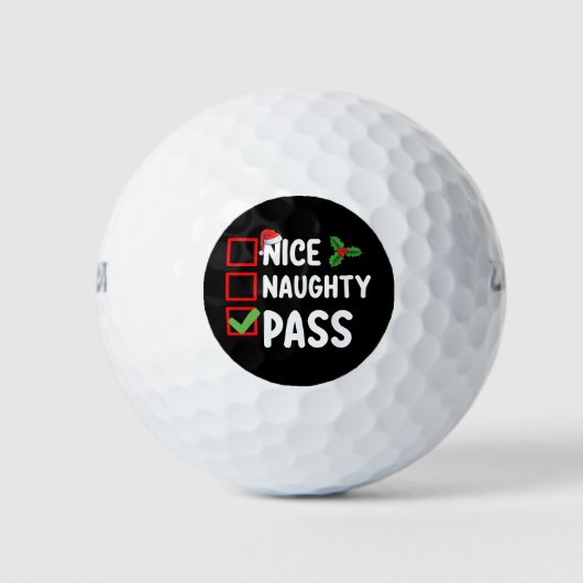 Mooie Ondeugende Pass Kerstlijst Familie Vakantie Golfballen (Voorkant)