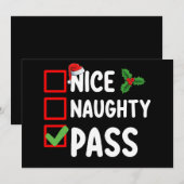 Mooie Ondeugende Pass Kerstlijst Familie Vakantie Kaart (Voorkant / Achterkant)