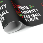 Mooie Ondeugende Softball Speler Kerstlijst Cadeaupapier (Rol Hoek)