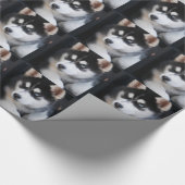 Mooie one Blue Eye Siberian Husky 2 Cadeaupapier (Hoek)