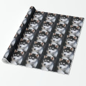 Mooie one Blue Eye Siberian Husky 2 Cadeaupapier (Uitgerold)