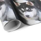Mooie one Blue Eye Siberian Husky 2 Cadeaupapier (Rol Hoek)