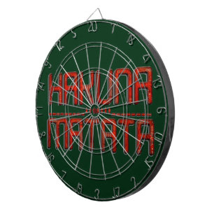 Mooie ongelofelijke geëmailleerde rode Hakuna Mata Dartbord