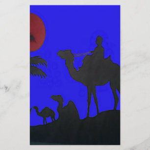 Mooie ongeloflijke zonsondergang Kameel Safari Kun Briefpapier