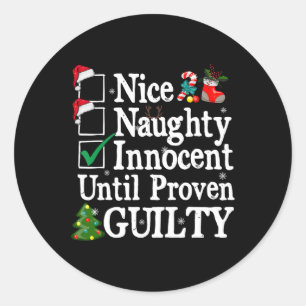 Mooie onschuldig tot bewezen onschuldig christma ronde sticker