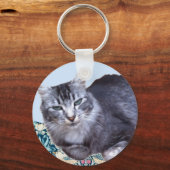 Mooie Ontspannen Kat Sleutelhanger (Achterkant)