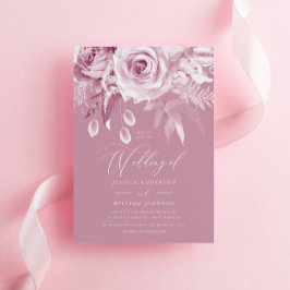 Mooie ontwerper Dusty Pink Rose Wedding Kaart