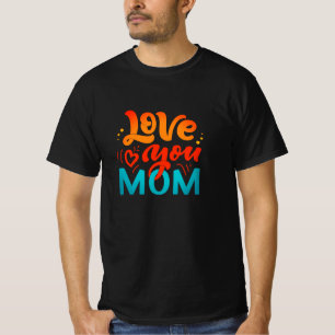Mooie ontwerptekst houdt van je moeder met hart t-shirt