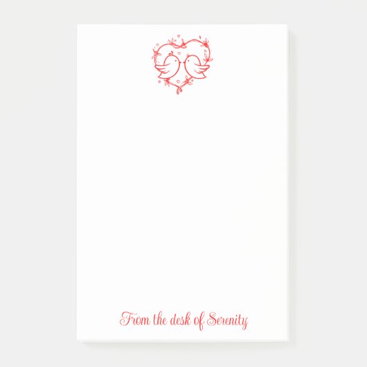 Mooie Onvolmaakte Liefdesvogels Romantisch Rood Ha Post-it® Notes (Voorkant)