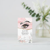 Mooie oogdruppelroze Waterverf bloemen Visitekaartje (Staand voorkant)