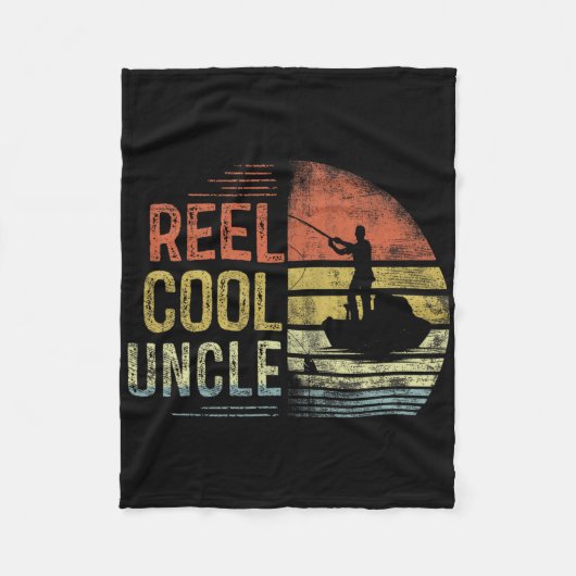 Mooie Oom Visgeschenken Oom Verjaardag Retro Fleece Deken (Voorkant)