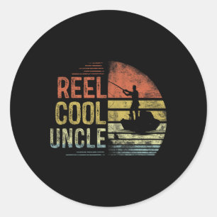 Mooie Oom Vissen Cadeaus Oom Verjaardag Retro Ronde Sticker