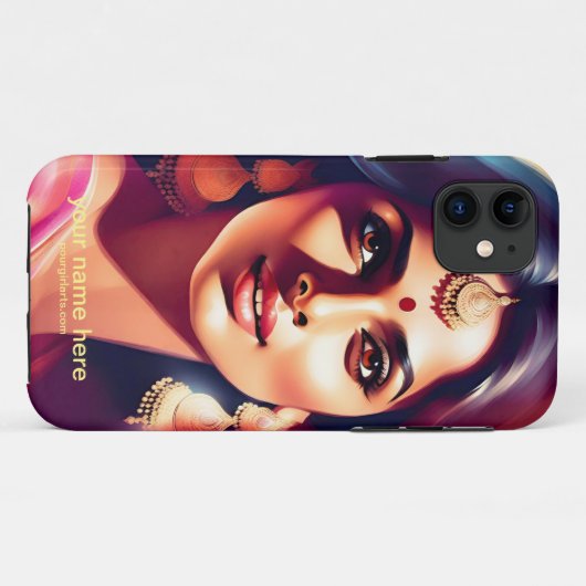 MOOIE OOST-INDISCHE VROUW GEZICHT DIGITALE KUNST Case-Mate iPhone CASE (Achterkant (horizontaal))