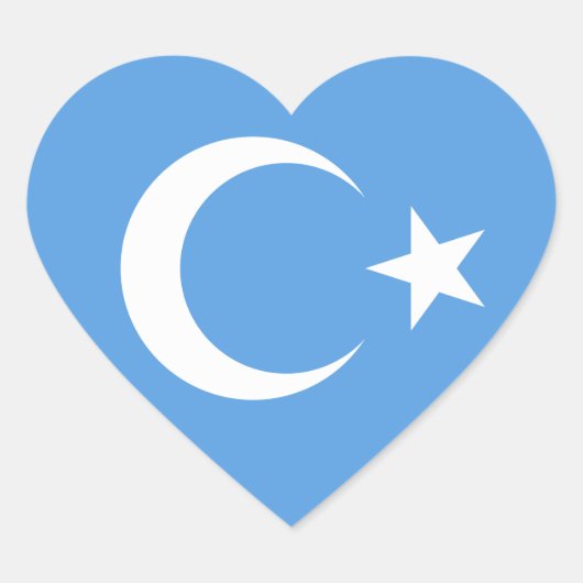 Mooie Oost-Turkestan vlag Hart Sticker (Voorkant)