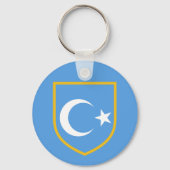 Mooie Oost-Turkestan Xinjiang vlag Sleutelhanger (Voorkant)