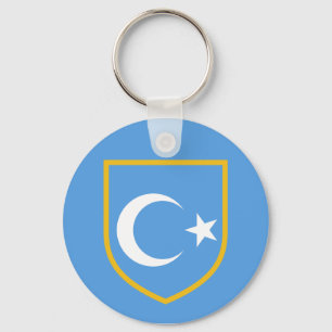 Mooie Oost-Turkestan Xinjiang vlag Sleutelhanger