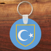 Mooie Oost-Turkestan Xinjiang vlag Sleutelhanger (Voorkant)