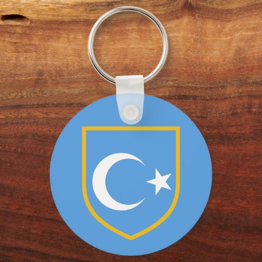 Mooie Oost-Turkestan Xinjiang vlag Sleutelhanger (Voorkant)
