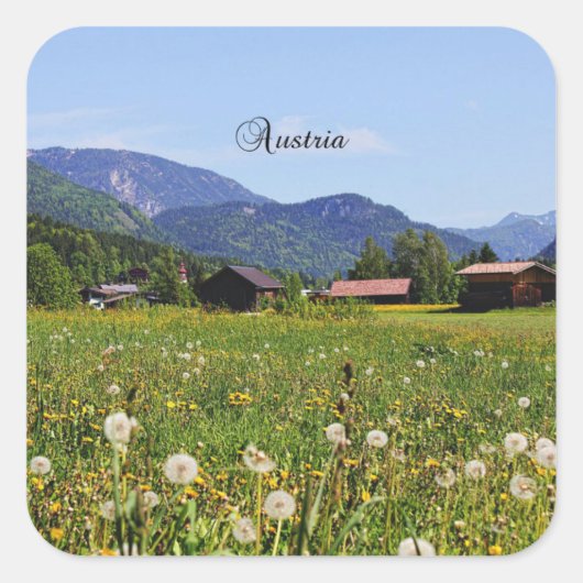 Mooie Oostenrijk Vierkante Sticker (Voorkant)