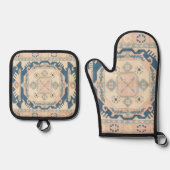 Mooie Oosterse Antiek Kilim Rug Ovenwant & Pannenlap Set (Voorkant)