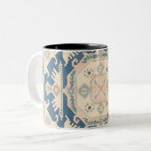 Mooie Oosterse Antiek Kilim Rug Tweekleurige Koffiemok (Voorkant links)