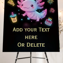 Mooie op maat gemaakte Axolotl-feestpartij Glowend