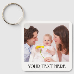 Mooie op maat gemaakte foto- en naamtekst aluminiu sleutelhanger