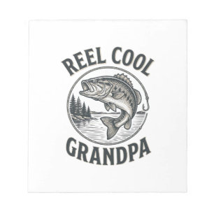 Mooie Opa Vintage Bass Visserij Shirt Ontwerp Notitieblok