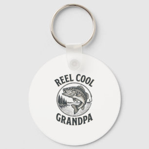 Mooie Opa Vintage Bass Visserij Shirt Ontwerp Sleutelhanger