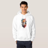Mooie opbeurende Waterverf Fox Hoodie (Voorkant volledig)