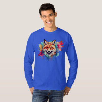 Mooie opbeurende Waterverf Fox T-shirt
