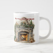 Mooie open haard kerstkaarsen Holly Krans Grote Koffiekop (Rechts)