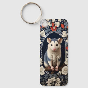 Mooie Opossum door William Morris geïnspireerde bl Sleutelhanger