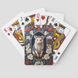 Mooie Opossum William Morris geïnspireerde bloemen Pokerkaarten