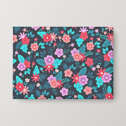 Mooie opstelling Ditsy Bloemenpatroon-56576 Button (Voorkant)